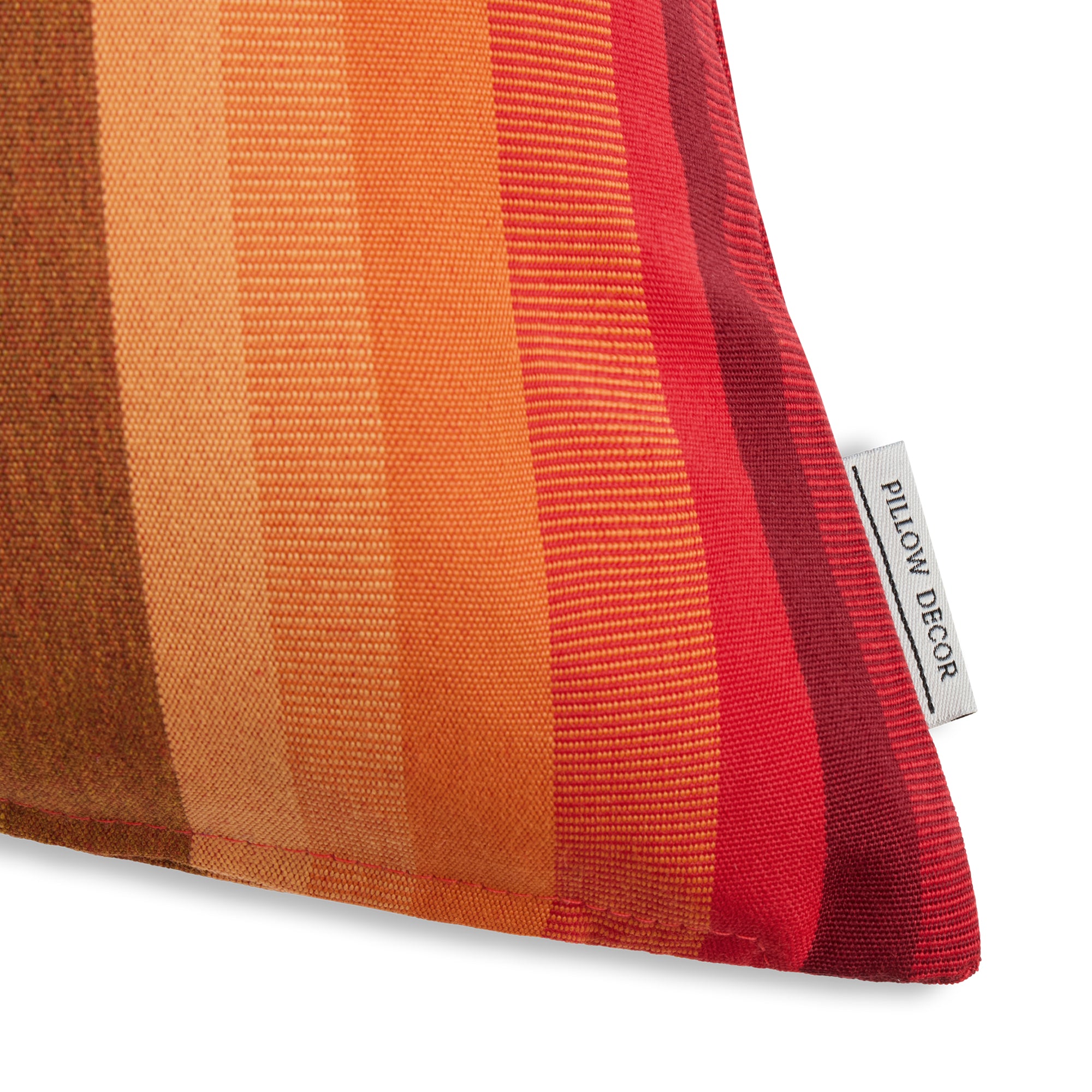 Sunbrella Outdoor Stripe Pillow - Homested Sunset - corner detail | all-groups