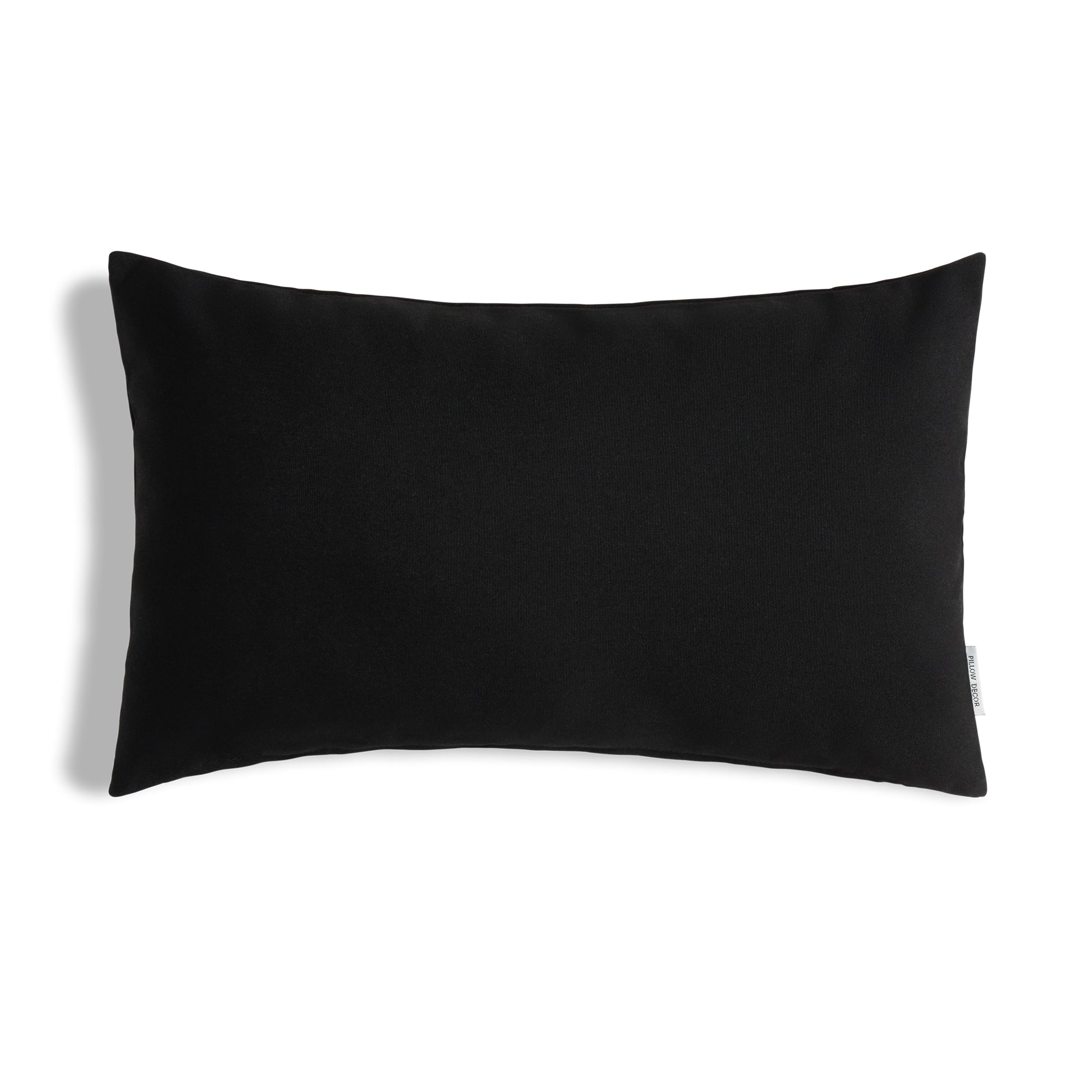 Sunbrella Outdoor Solid Pillow - Black - 12x20 lumbar pillow