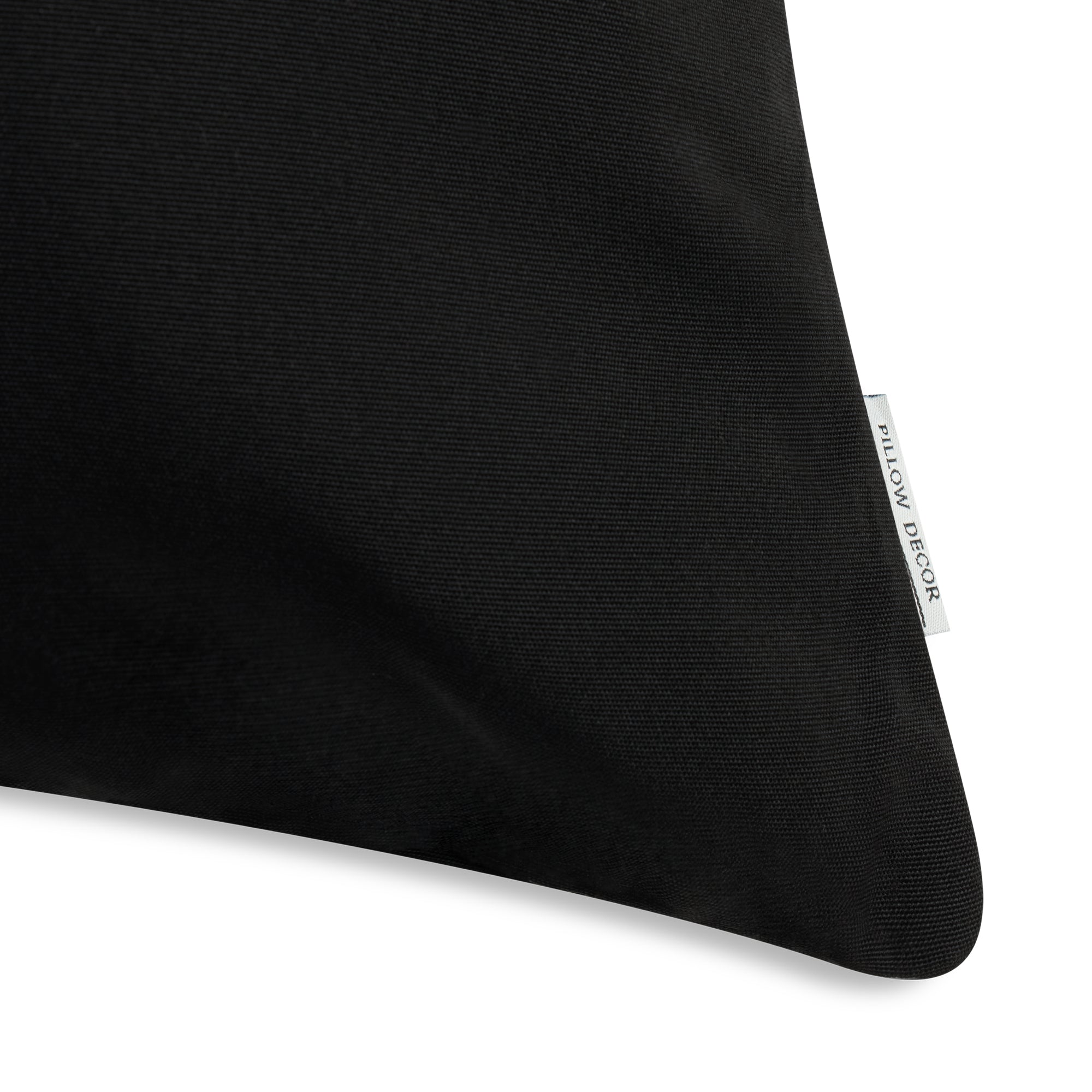Sunbrella Outdoor Solid Pillow - Black - corner detail | all-groups