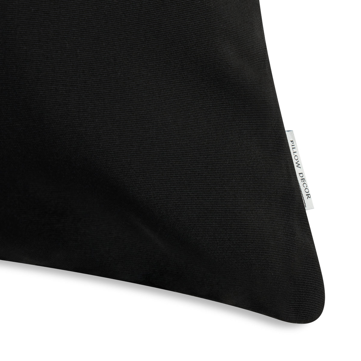 Sunbrella Outdoor Solid Pillow - Black - corner detail | all-groups