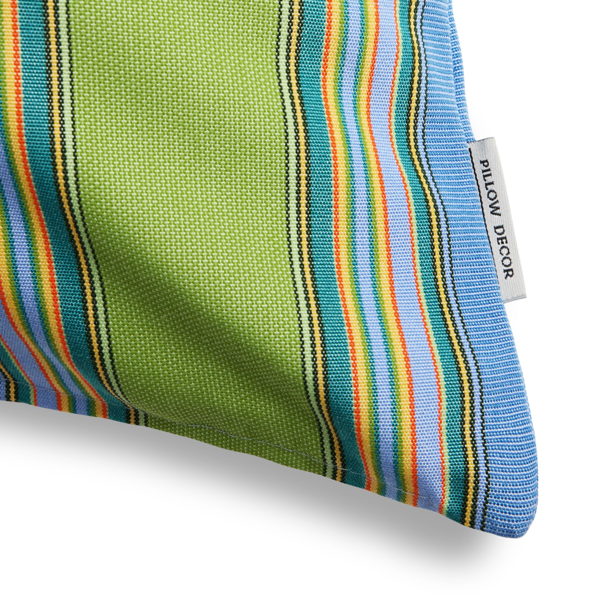 Sunbrella Outdoor Stripe Pillow - Bravada Meadow - corner detail | all-groups