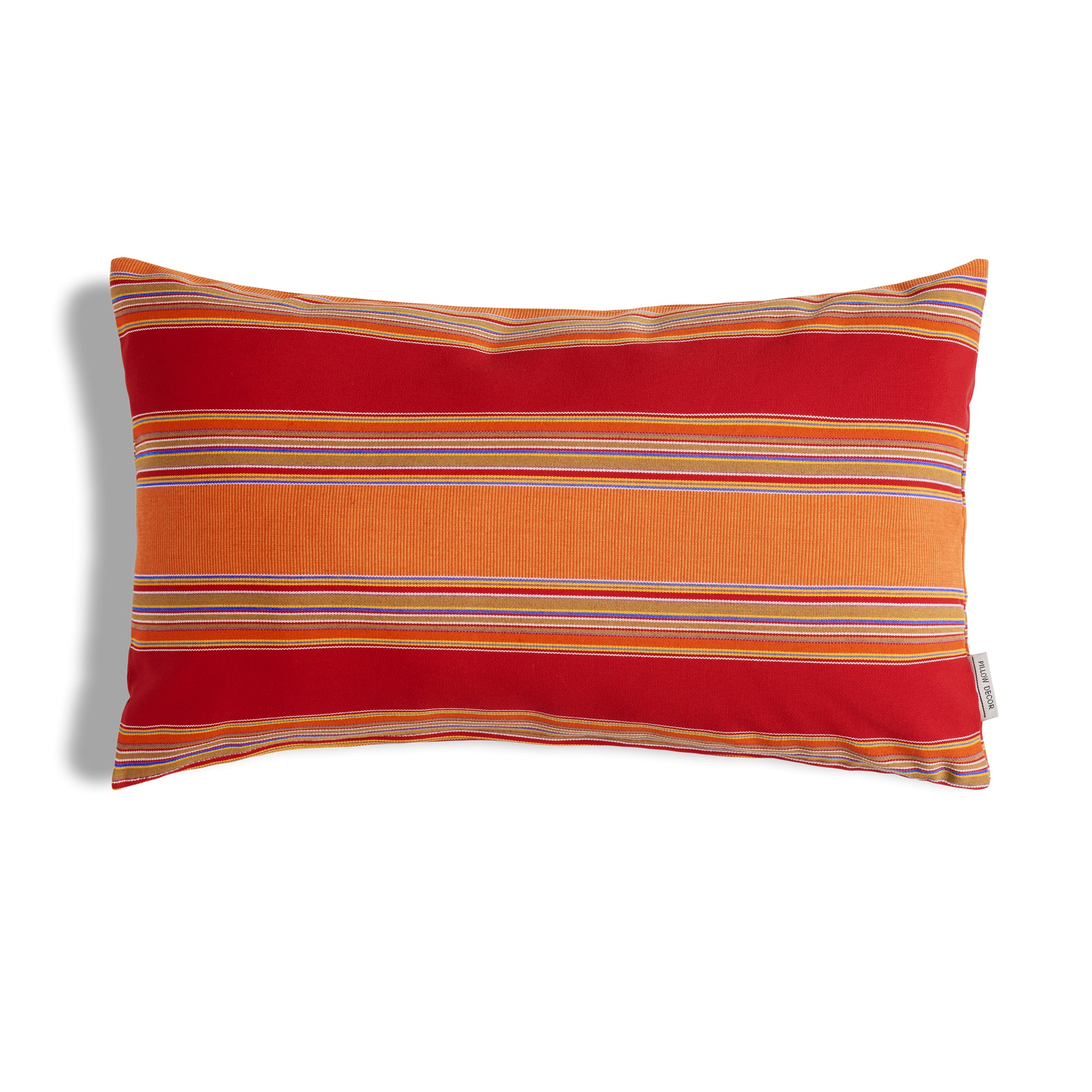 Sunbrella Outdoor Stripe Pillow - Bravada Salsa - 12x20 lumbar pillow