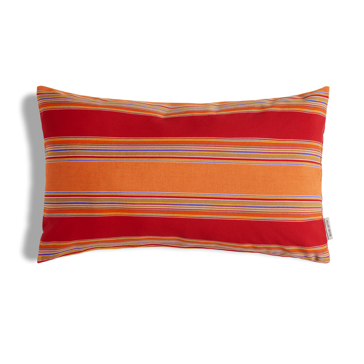Sunbrella Outdoor Stripe Pillow - Bravada Salsa - 12x20 lumbar pillow