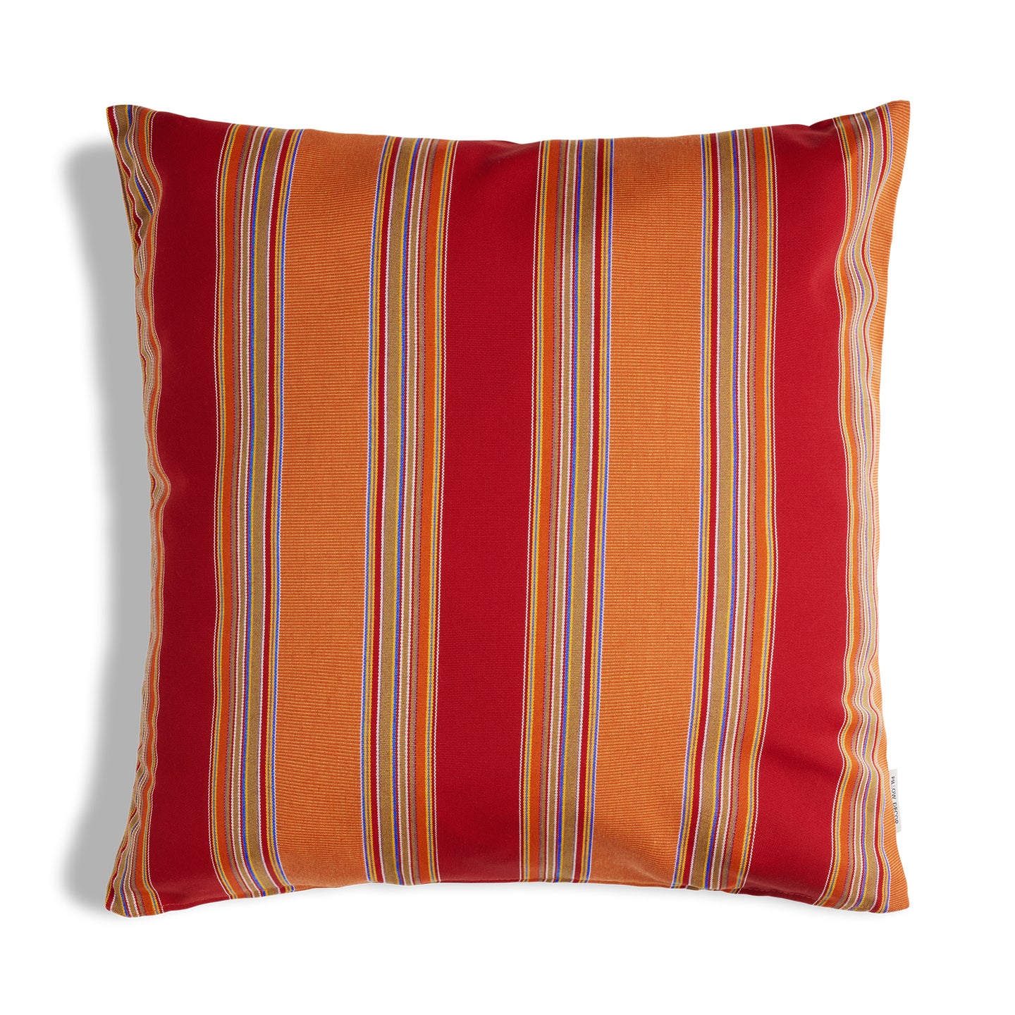 Sunbrella Outdoor Stripe Pillow - Bravada Salsa - 20x20 square pillow