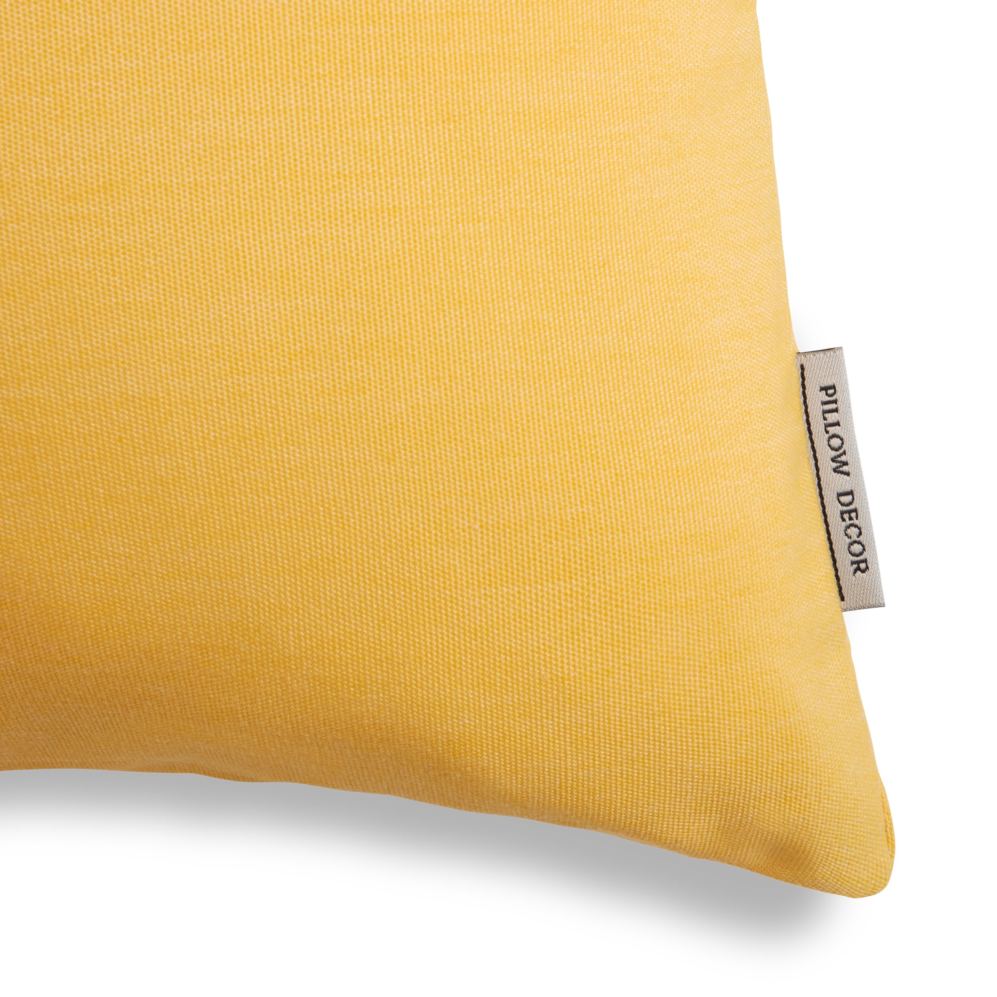 Sunbrella Outdoor Solid Pillow - Buttercup Yellow - corner detail | all-groups