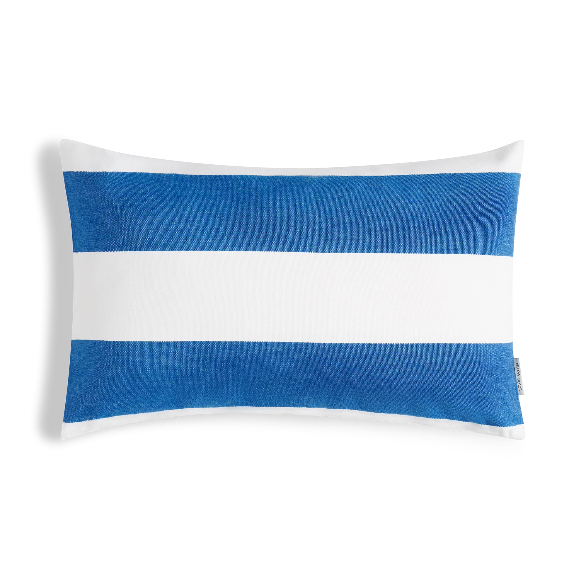 Sunbrella Outdoor Stripe Pillow - Cabana Blue - 12x20 lumbar pillow