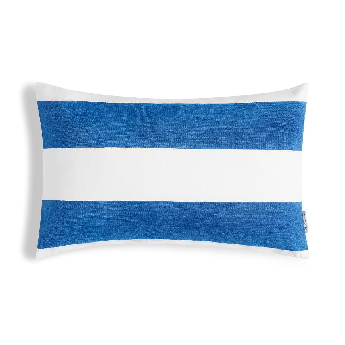 Sunbrella Outdoor Stripe Pillow - Cabana Blue - 12x20 lumbar pillow