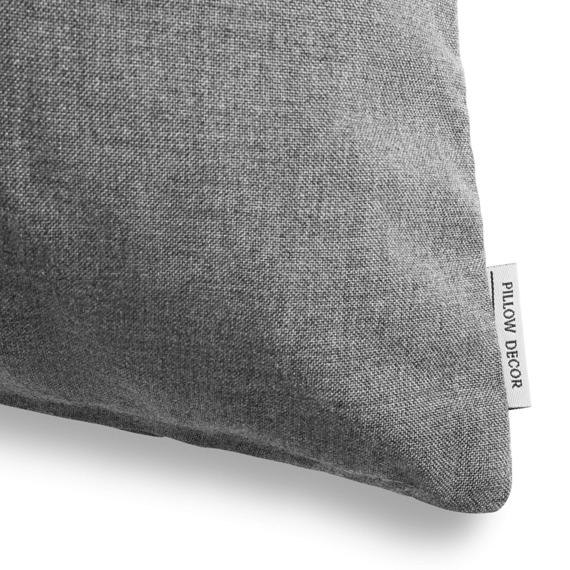 Sunbrella Outdoor Solid Pillow - Heather Gray - corner detail | all-groups