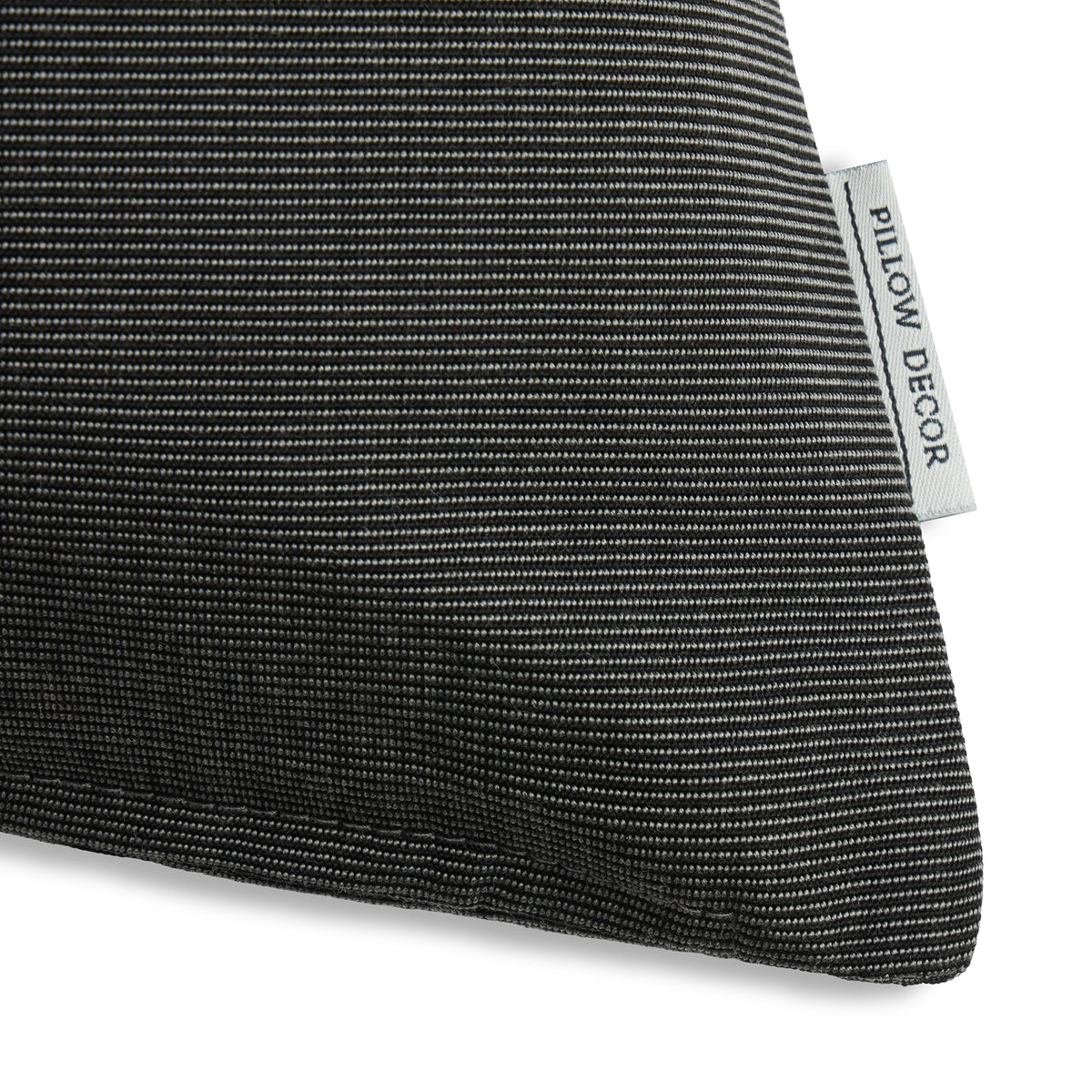 Sunbrella Outdoor Solid Pillow - Dark Gray - corner detail | all-groups