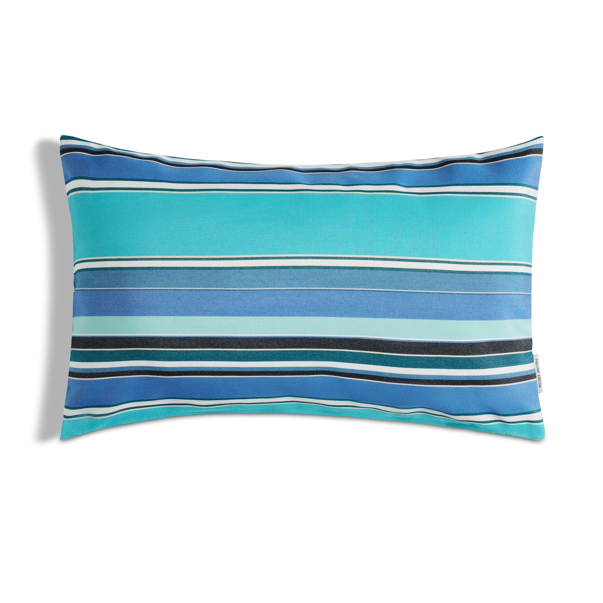 Sunbrella Outdoor Stripe Pillow - Dolce Oasis - 12x20 lumbar pillow
