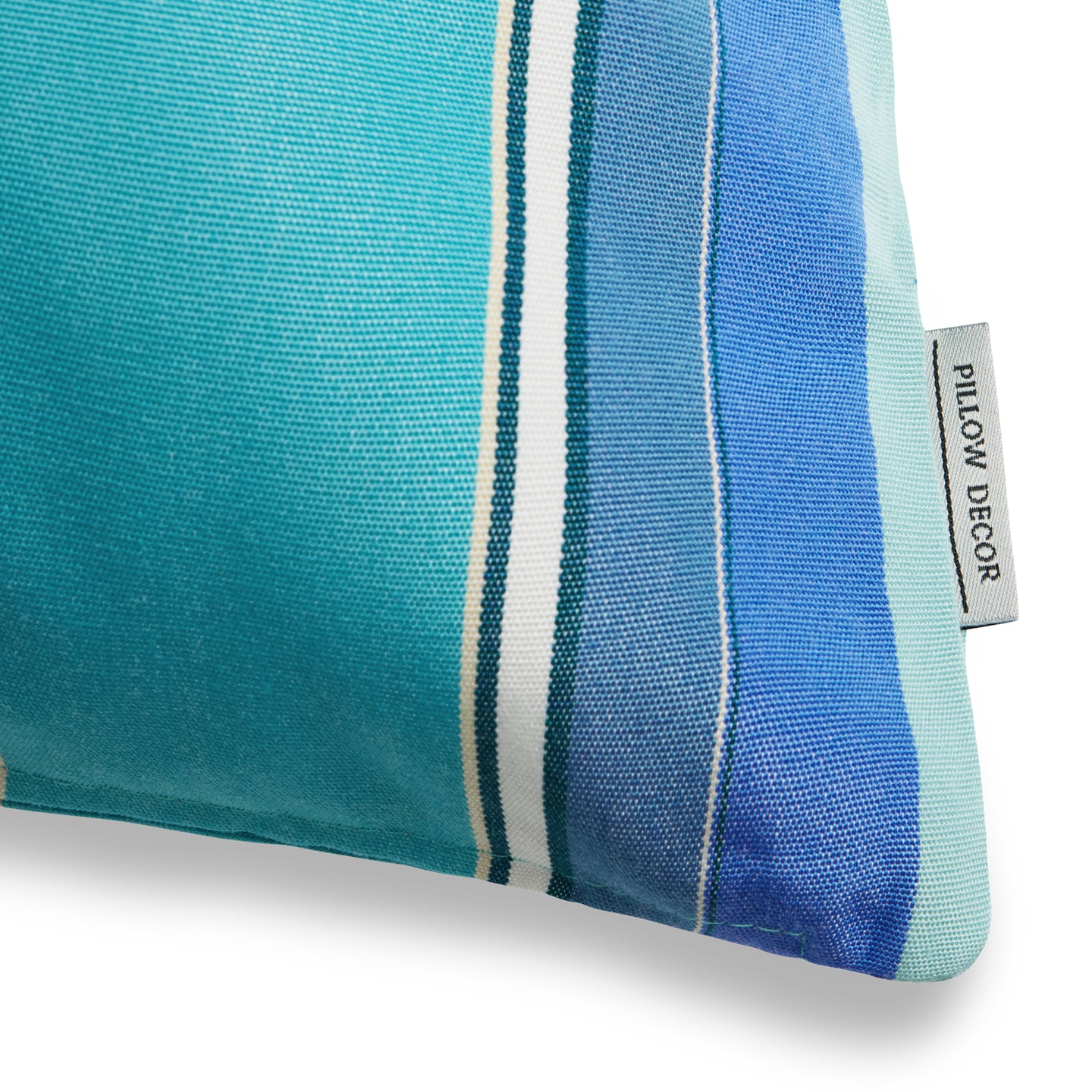 Sunbrella Outdoor Stripe Pillow - Dolce Oasis - corner detail | all-groups