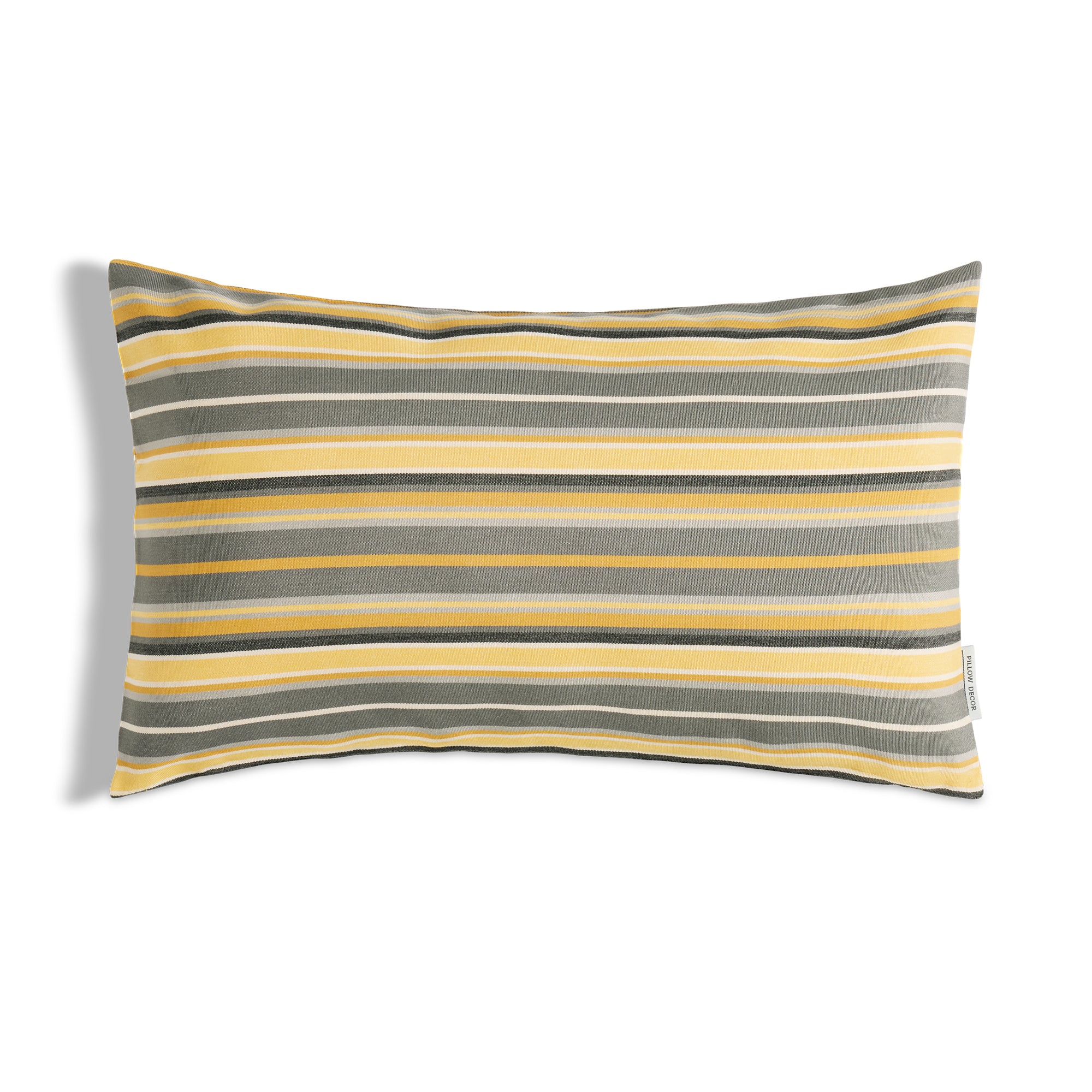 Sunbrella Outdoor Stripe Pillow - Savannah Stone - 12x20 lumbar pillow