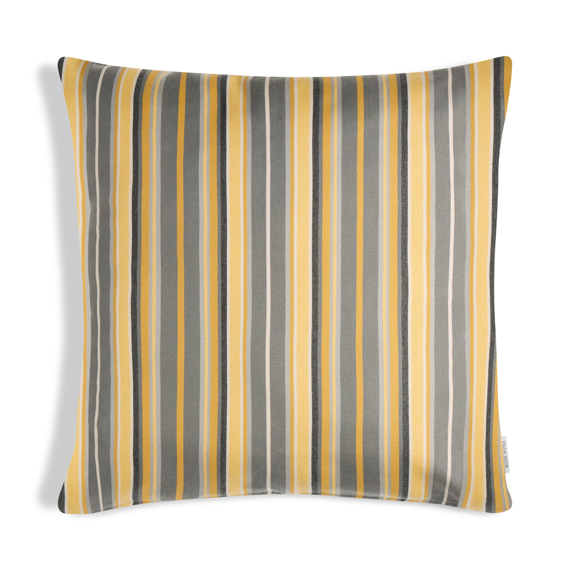 Sunbrella Outdoor Stripe Pillow - Savannah Stone - 20x20 square pillow