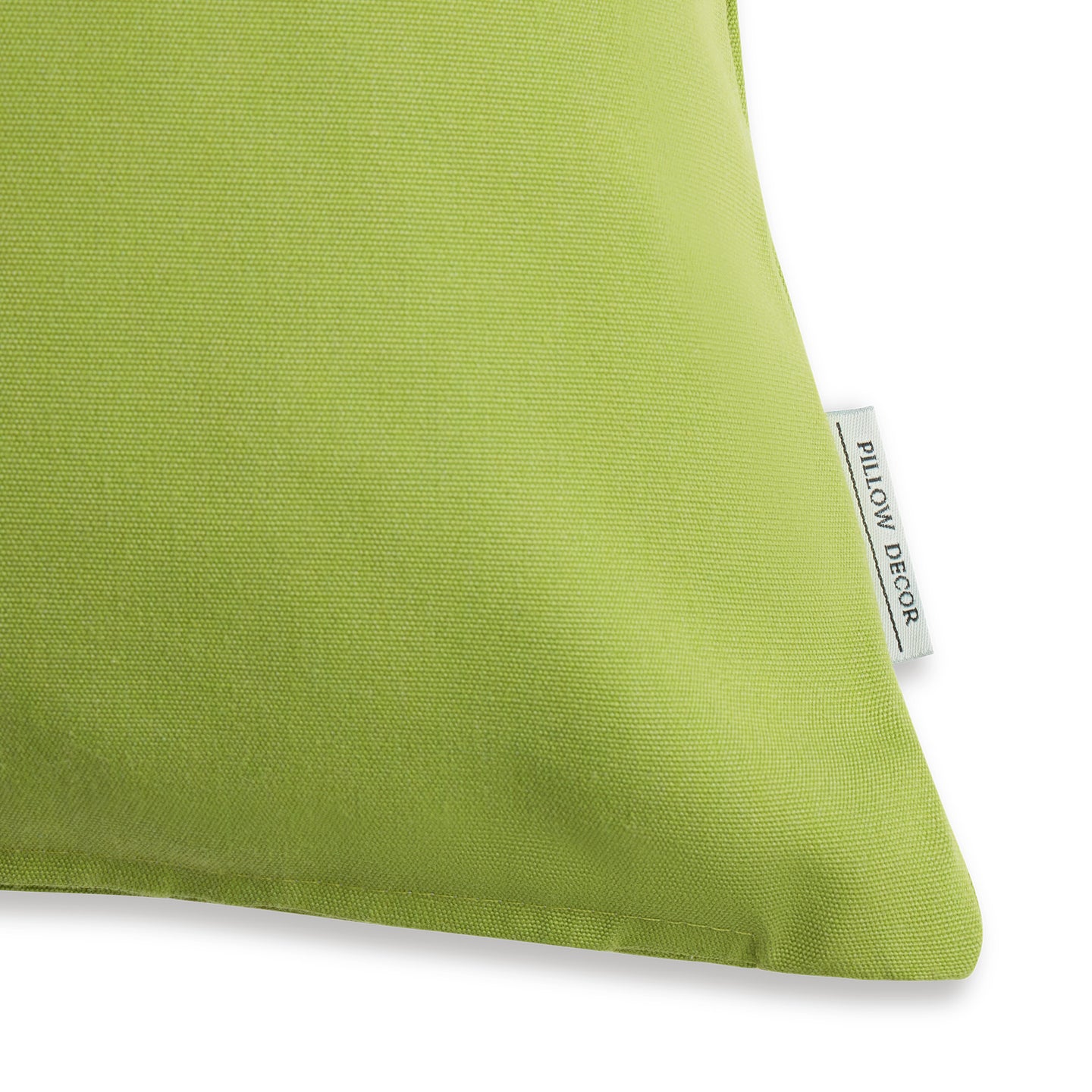 Sunbrella Outdoor Solid Pillow - Avocado Green - corner detail | all-groups