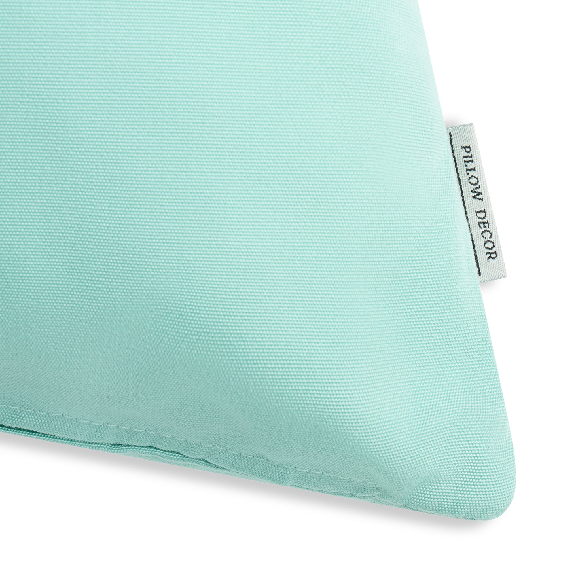 Sunbrella Outdoor Solid Pillow - Seafoam Blue - corner detail | all-groups