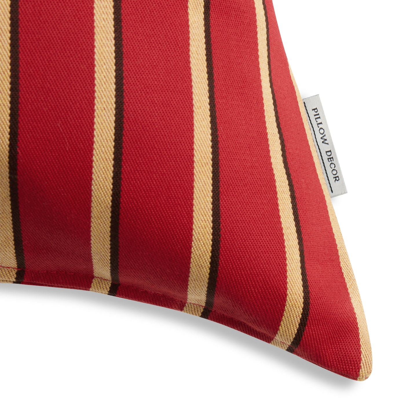 Sunbrella Outdoor Stripe Pillow - Mesa Flame - corner detail | all-groups