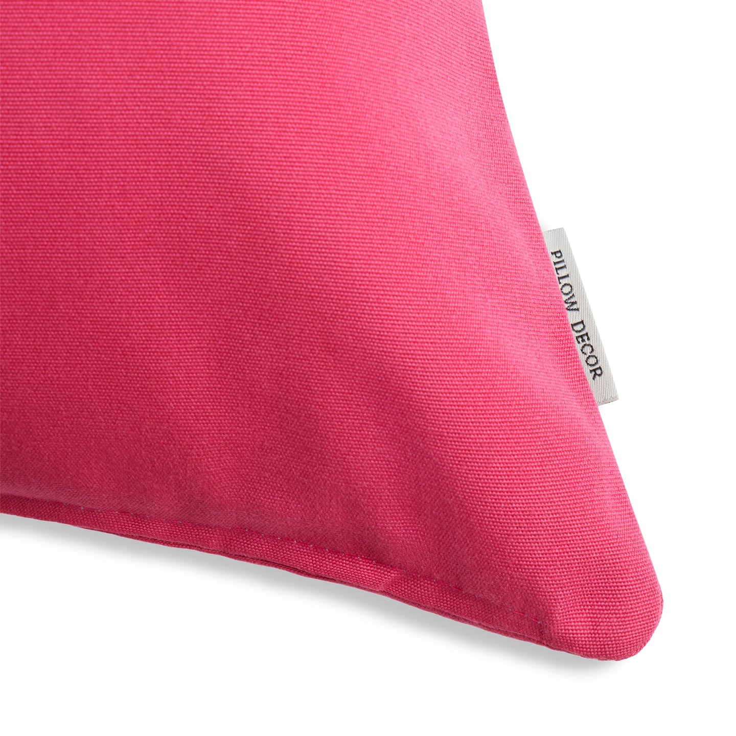 Sunbrella Outdoor Solid Pillow - Hot Pink - corner detail | all-groups