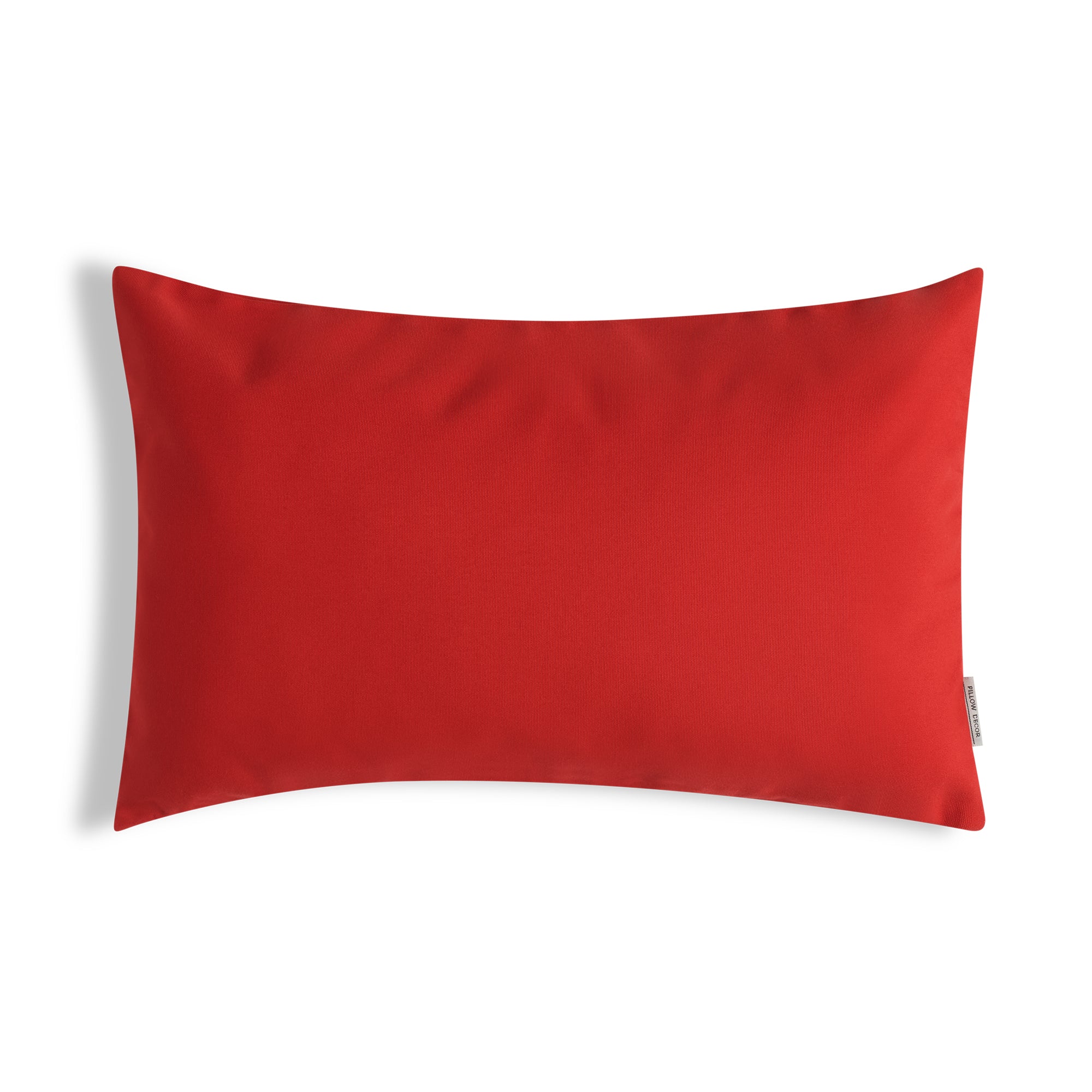 Sunbrella Outdoor Solid Pillow - Poppy Red - 12x20 lumbar pillow