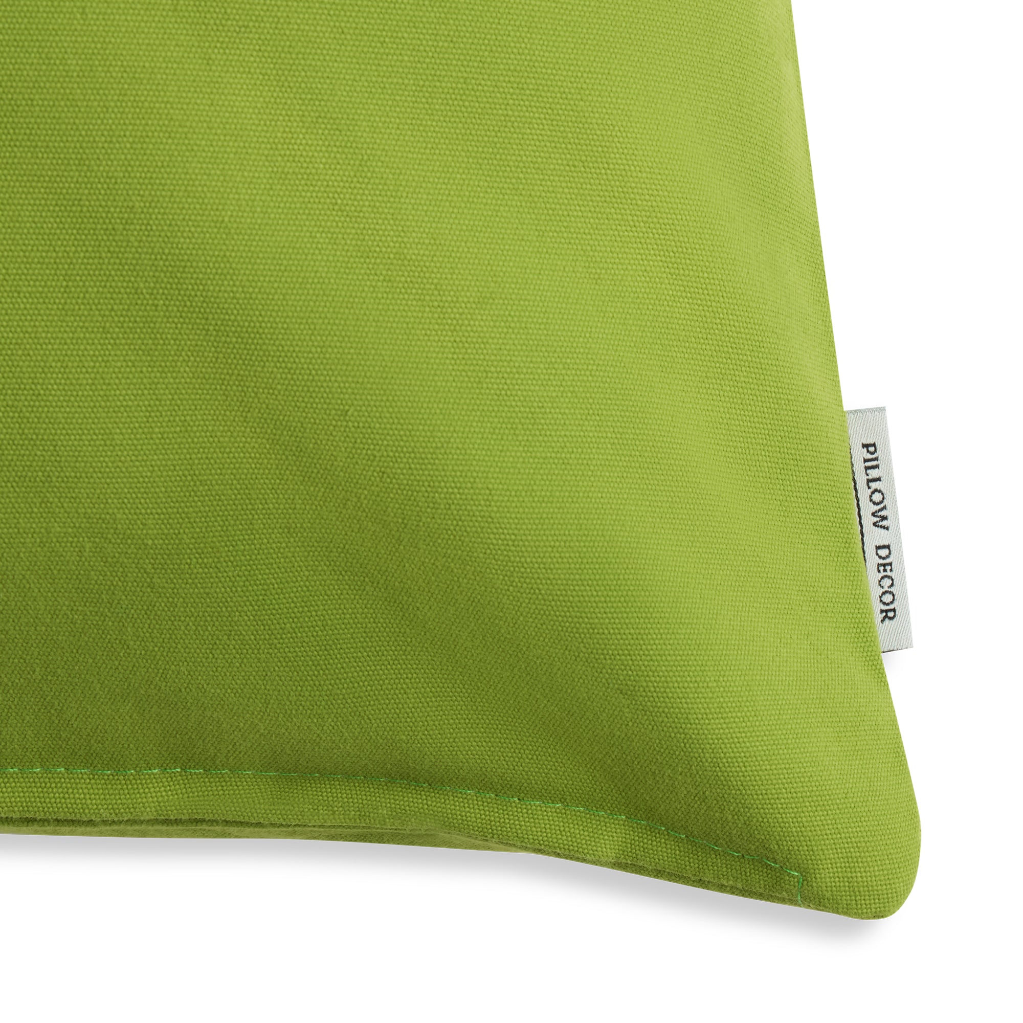 Sunbrella Outdoor Solid Pillow - Lime - corner detail | all-groups