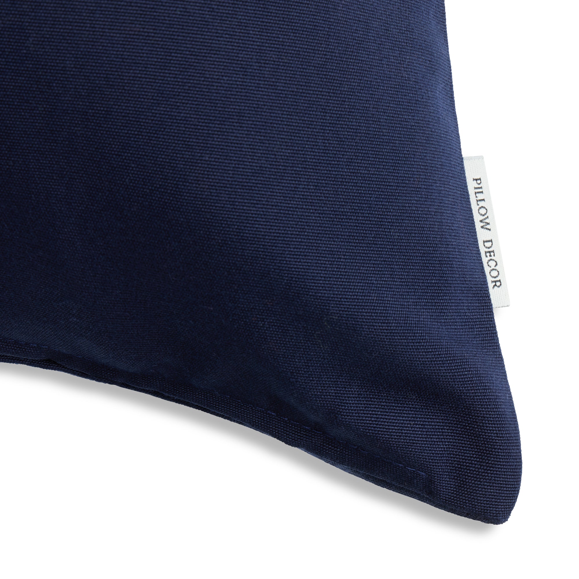 Sunbrella Outdoor Solid Pillow - Navy Blue - corner detail | all-groups