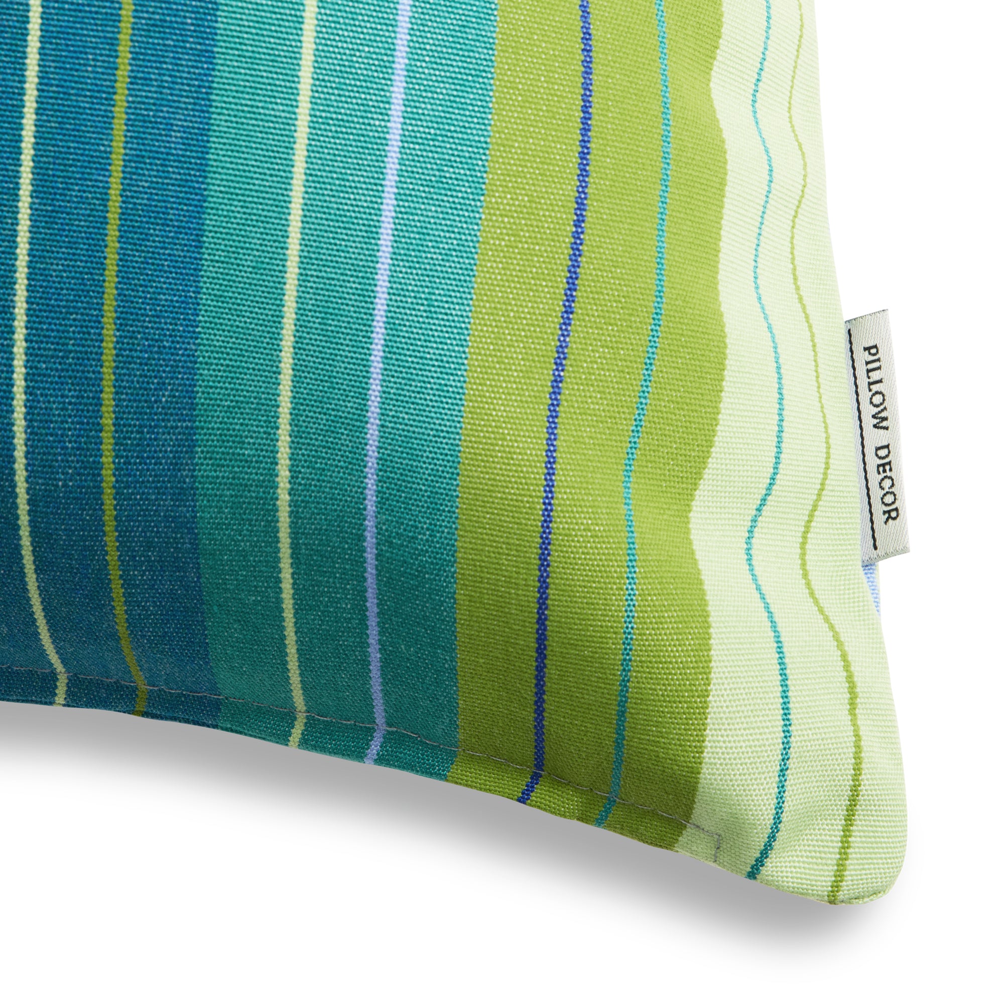 Sunbrella Outdoor Stripe Pillow - Seville Seaside - corner detail | all-groups