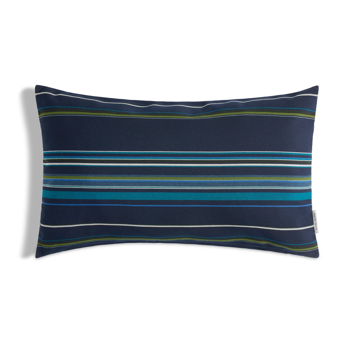 Sunbrella Outdoor Stripe Pillow - Riverbend Blues - 12x20 lumbar pillow