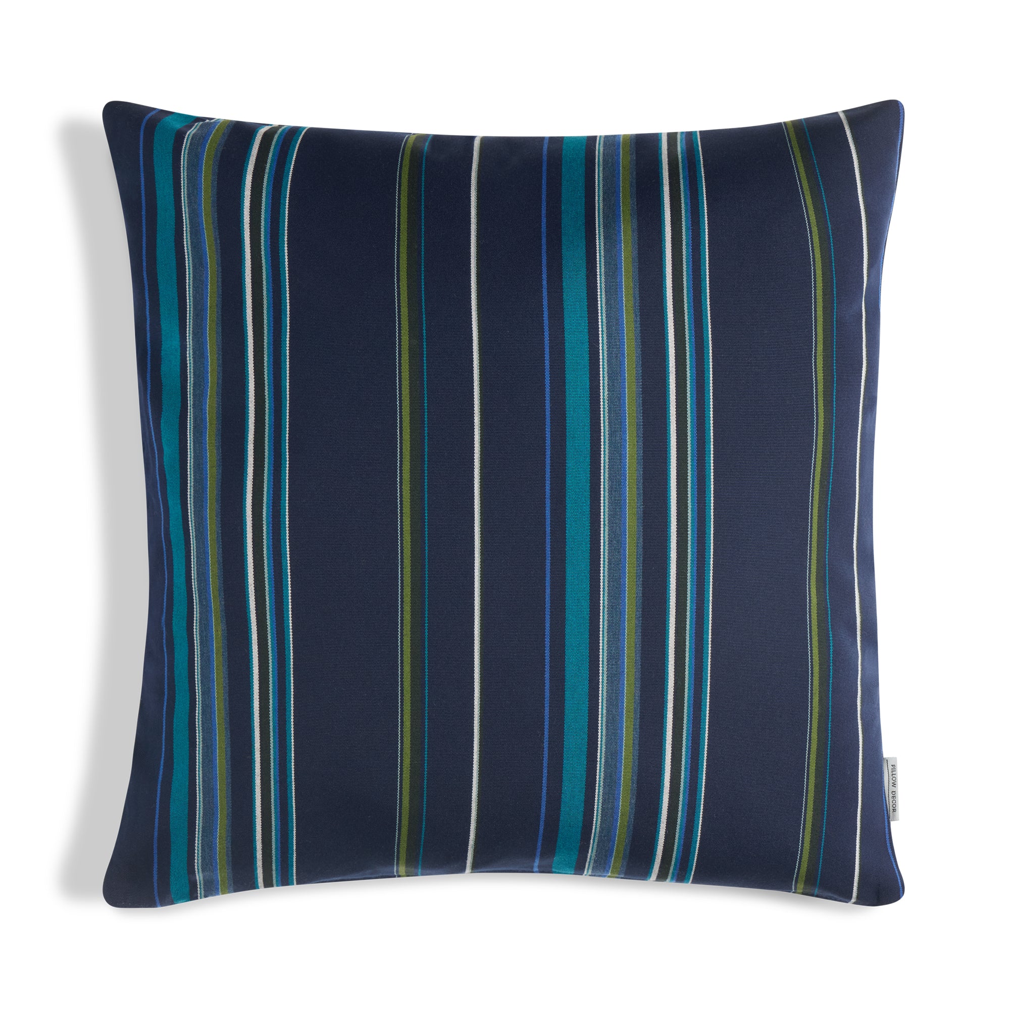 Sunbrella Outdoor Stripe Pillow - Riverbend Blues - 20x20 square pillow