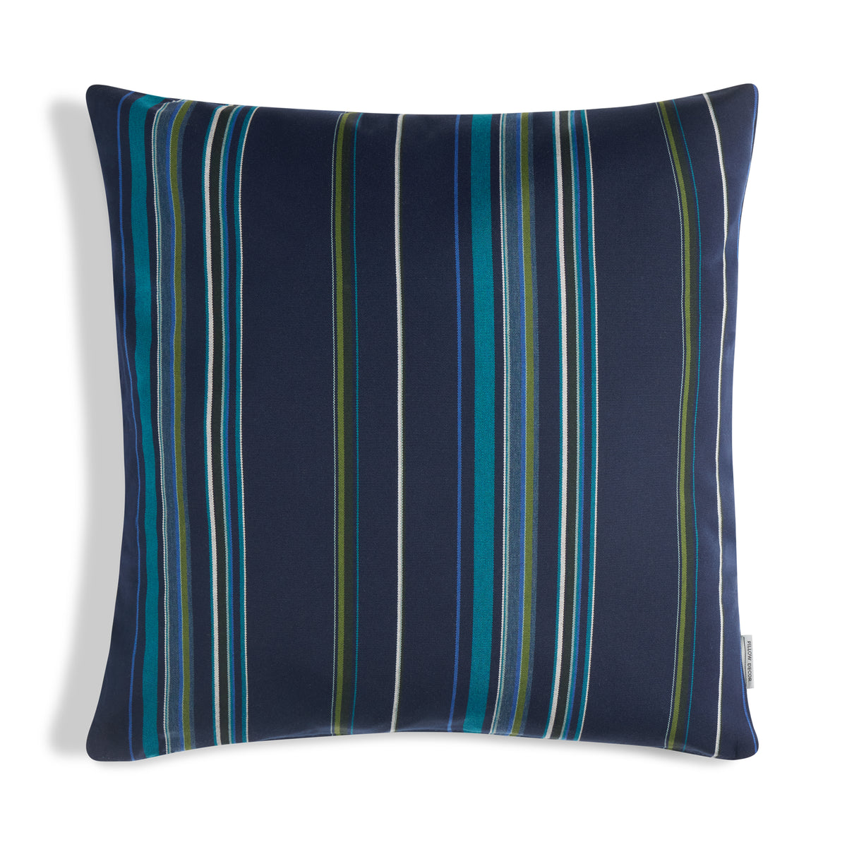 Sunbrella Outdoor Stripe Pillow - Riverbend Blues - 20x20 square pillow