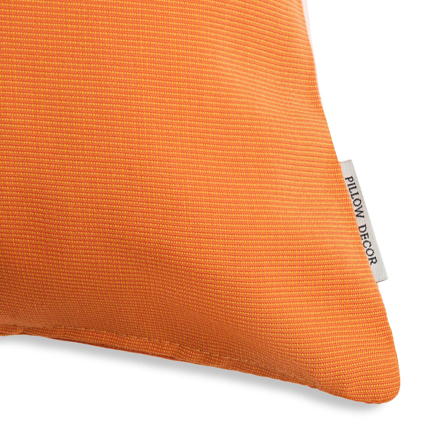 Sunbrella Outdoor Solid Pillow - Citrus Orange - corner detail | all-groups
