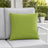 Sunbrella Outdoor Solid Pillow - Lime - 20x20 square pillow - lifestyle