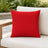 Sunbrella Outdoor Solid Pillow - Poppy Red - 20x20 square pillow - lifestyle