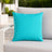 Sunbrella Outdoor Solid Pillow - Aruba Turquoise Blue - 20x20 square pillow - lifestyle
