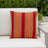 Sunbrella Outdoor Stripe Pillow - Bravada Salsa - 20x20 square pillow - lifestyle