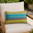 Sunbrella Outdoor Stripe Pillow - Homested Lagoon - 12x20 rectangular pillow - lifestyle
