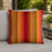 Sunbrella Outdoor Stripe Pillow - Homested Sunset - 20x20 square pillow - lifestyle