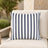 Sunbrella Outdoor Stripe Pillow - Lido Navy - 20x20 square pillow - lifestyle