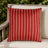 Sunbrella Outdoor Stripe Pillow - Mesa Flame - 20x20 square pillow - lifestyle