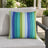 Sunbrella Outdoor Stripe Pillow - Seville Seaside - 20x20 square pillow - lifestyle